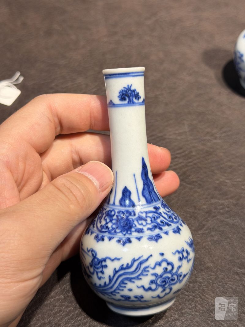 清康熙 青花双凤纹胆瓶、蒜头瓶 - 图20